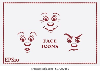face icon vector EPS 10, abstract sign portrait  flat design,  illustration modern isolated badge for website or app - stock info graphics