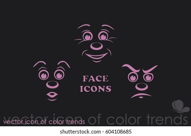 face icon vector EPS 10, abstract sign portrait  flat design,  illustration modern isolated badge for website or app - stock info graphics.