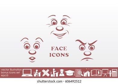 face icon vector EPS 10, abstract sign portrait  flat design,  illustration modern isolated badge for website or app - stock info graphics