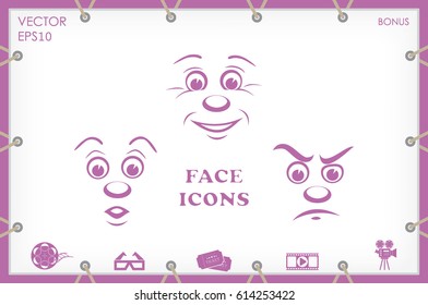 face icon vector EPS 10, abstract sign portrait  flat design,  illustration modern isolated badge for website or app - stock info graphics