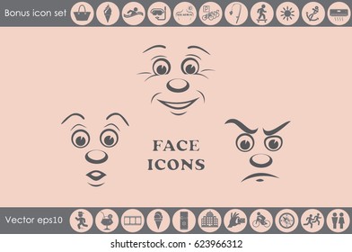 face icon vector EPS 10, abstract sign portrait  flat design,  illustration modern isolated badge for website or app - stock info graphics