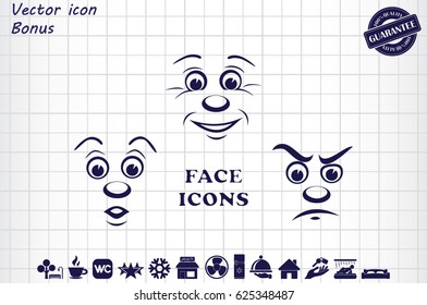 face icon vector EPS 10, abstract sign portrait  flat design,  illustration modern isolated badge for website or app - stock info graphics