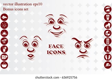 face icon vector EPS 10, abstract sign portrait  flat design,  illustration modern isolated badge for website or app - stock info graphics