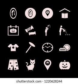face icon. face vector icons set store location, man has shower, cosmetic cream and shorts