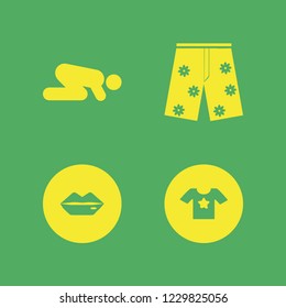 face icon. face vector icons set shorts, lips, islam prayer and t shirt star