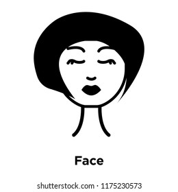 Face icon vector isolated on white background, logo concept of Face sign on transparent background, filled black symbol