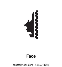 Face icon vector isolated on white background, logo concept of Face sign on transparent background, filled black symbol