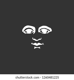 face icon vector. face sign on black background. face icon for web and app
