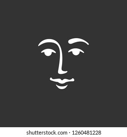 face icon vector. face sign on black background. face icon for web and app