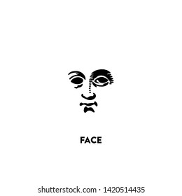 face icon vector. face sign on white background. face icon for web and app