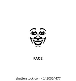 face icon vector. face sign on white background. face icon for web and app