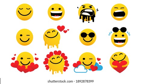 Face icons, Feedback in form of emotions. Rank, level of satisfaction rating. User experience. Review of consumer.Vector Isolated  flat illustration