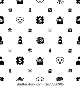 face icons pattern seamless. Included editable filled Blended Learning, Machine learning, Deep learning, happiness, alien, archer, businesswoman icons. face icons for web and mobile.