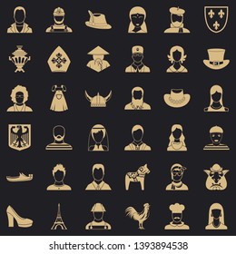 Face icons set. Simple style of 36 face vector icons for web for any design