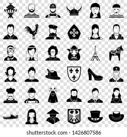 Face icons set. Simple style of 36 face vector icons for web for any design