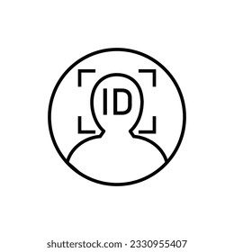 face id black thin line simple logo. stroke flat trend modern software ui logotype graphic linear design isolated on white background. concept of fast future facial scanner for smart phone or laptop