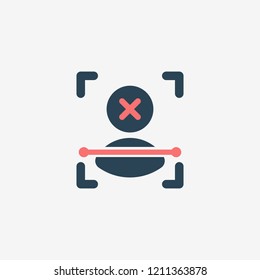 Face ID failed. Concept of fast future facial scanner for smart phone or laptop. User authorized vector illustration design element