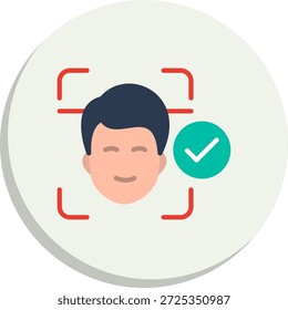 Ícone De Estilo De Círculo Plano De Id Da Face