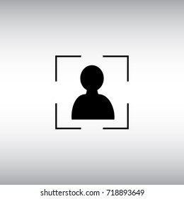 Face ID flat vector icon. Face identification isolated vector sign. Face ID application button.