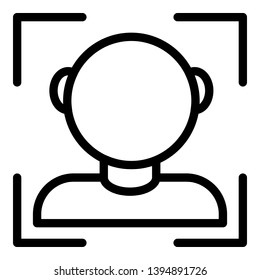 Face id frame icon. Outline face id frame vector icon for web design isolated on white background