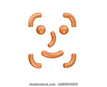  Gesicht-ID-Symbol 3D-Illustration rendern