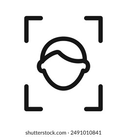 face id icon Black line art vector logo