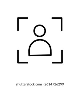 Face id icon black and white vector sign
