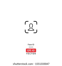 Face ID Icon. Ecommerce Isolated On White Background. With Line Style. Buy and Sell Icon. EPS10 - Vector