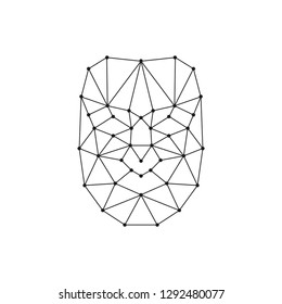 Face ID icon. Facial recognition technology. Biometric verification. Vector illustration.