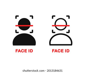 Face id icon. Facial scanner. Illustration vector