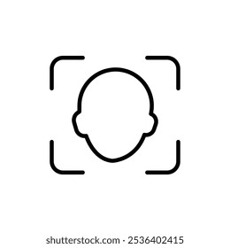 Face id icon Flat art illustration in outline