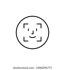 Face id icon Flat fill set collection
