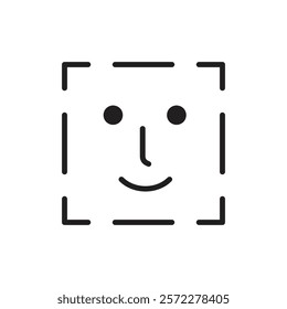Face id icon Flat vector set outline