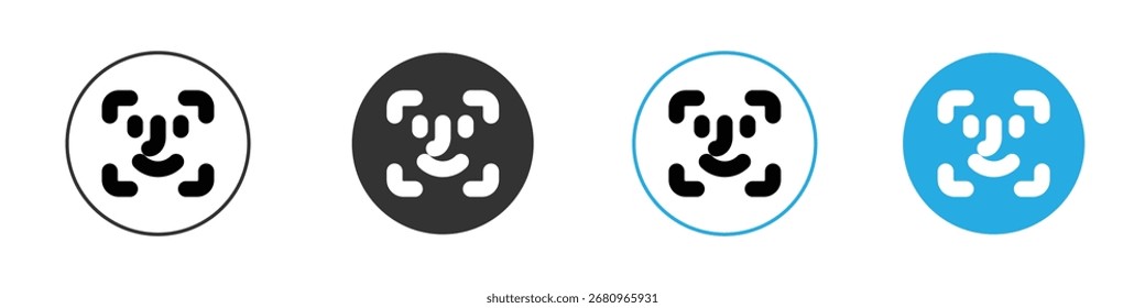 Face id icon. Graphic icon design template