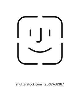 Face id icon Isolated flat vector in outline