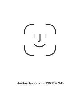 Icono de ID de cara aislado en fondo blanco. Símbolo de escaneo facial moderno, simple, vector, icono para el diseño de sitios web, aplicación móvil, ui. Ilustración vectorial