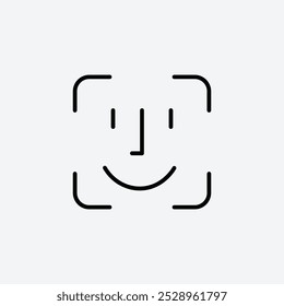 Face id icon isolated on the white background.
