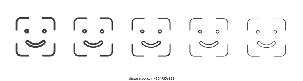 Icono de identificación de la cara Símbolo de ilustración de gráficos de línea