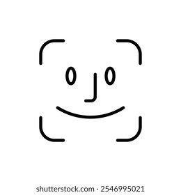 Face id icon linear logo isolated