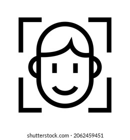 icono de identificación facial o logotipo símbolo de signo aislado ilustración vectorial - iconos vectoriales de estilo negro de alta calidad