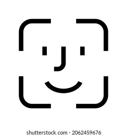 icono de identificación facial o logotipo símbolo de signo aislado ilustración vectorial - iconos vectoriales de estilo negro de alta calidad