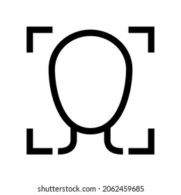 icono de identificación facial o logotipo símbolo de signo aislado ilustración vectorial - iconos vectoriales de estilo negro de alta calidad