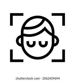 icono de identificación facial o logotipo símbolo de signo aislado ilustración vectorial - iconos vectoriales de estilo negro de alta calidad