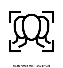 icono de identificación facial o logotipo símbolo de signo aislado ilustración vectorial - iconos vectoriales de estilo negro de alta calidad
