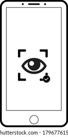 face id icon, mobile eye scan icon