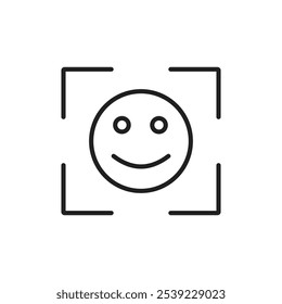 Face id icon outline collection or set in black and white