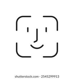 Face id icon outline set sign