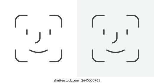 Icono de identificación facial Signo de Vector de esquema