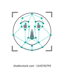 Face id icon. Face recognition. Face scanning. Face authentication. Vector illustration
