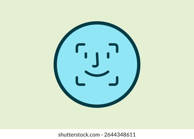 Face ID icon. icon related to UI elements. suitable for web site, app, user interfaces,element, printable etc. flat line icon style. simple vector design editable